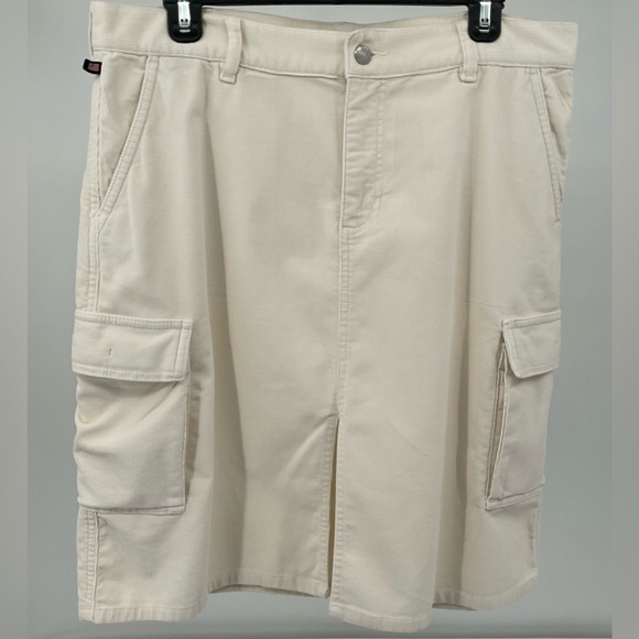 Polo Jeans Co Ralph Lauren Corduroy Cargo Skirt Women’s 12 Ivory Utility - Picture 4 of 9